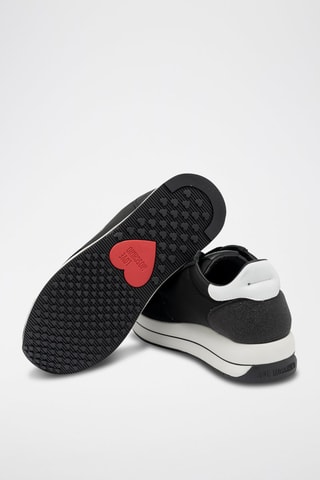 Baskets compensées en cuir - Noir