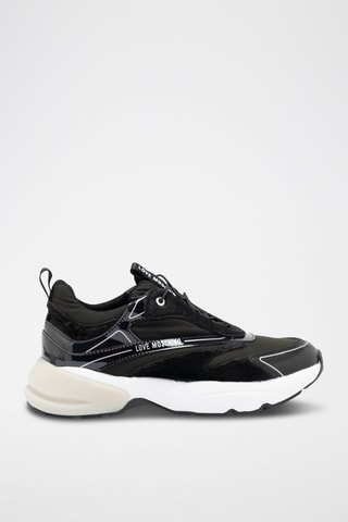Sneakers plateformes en cuir - Noir