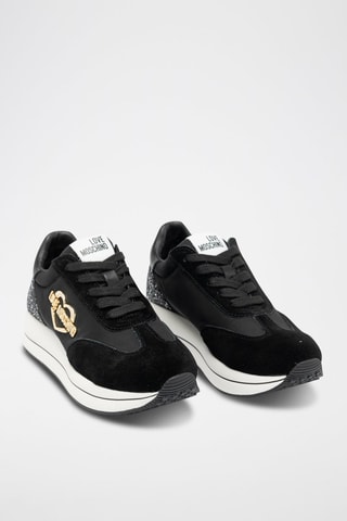 Baskets plateformes en cuir - Noir