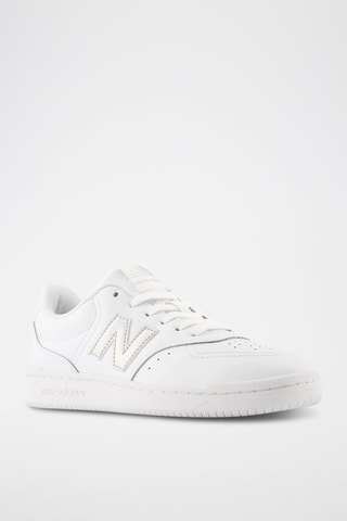 Baskets en cuir W80 - Blanc et argenté