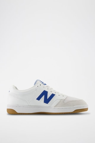 Baskets en cuir 480 - Blanc et bleu