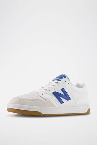 Baskets en cuir 480 - Blanc et bleu