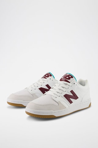 Baskets en cuir 480 - Blanc et bordeaux