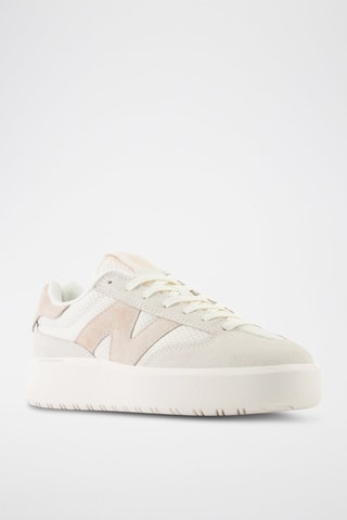 Baskets plateformes en nubuck 302 - Blanc et rose