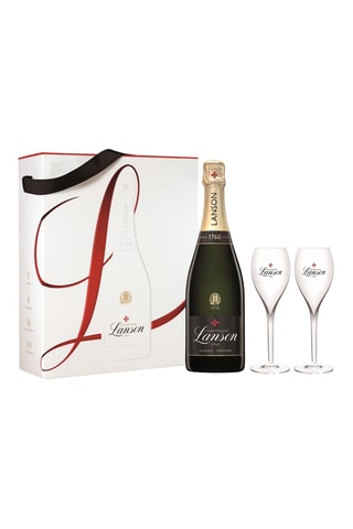 Coffret Lanson Le Black Creation - 75 cl et 2 flûtes