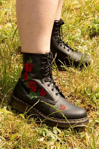 Bottines en cuir 1460 Vonda Softy T - Noir et rouge