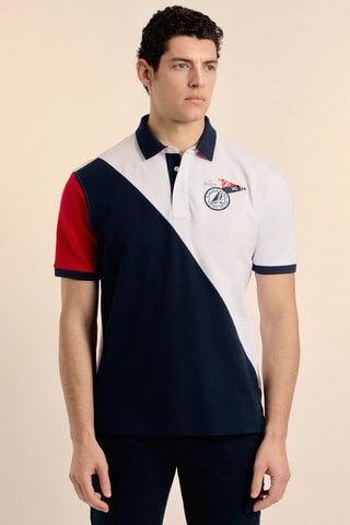 Polo - Blanc et bleu marine