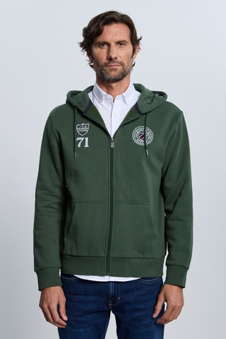 Sweat com capuz - Verde-escuro