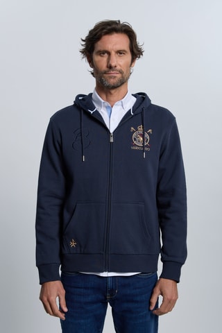 Sweat com capuz - Azul-marinho