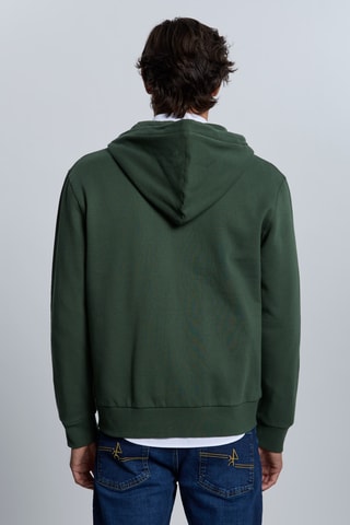 Sweat com capuz - Verde-escuro