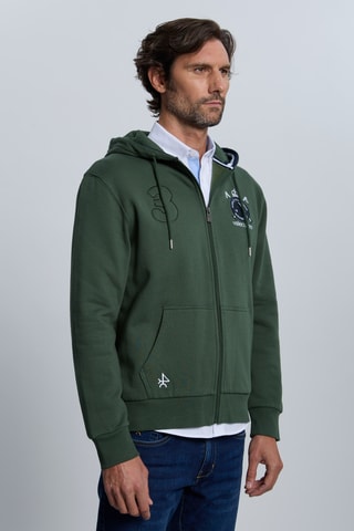 Sweat com capuz - Verde-escuro