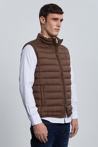Colete acolchoado - Castanho