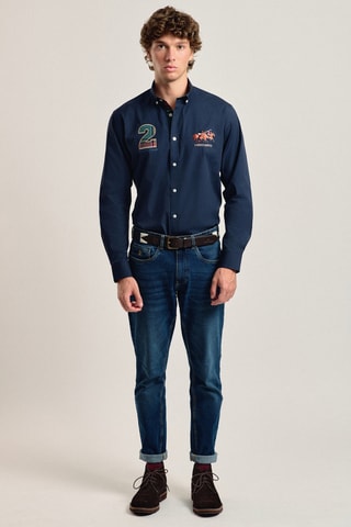 Chemise slim - Bleu marine