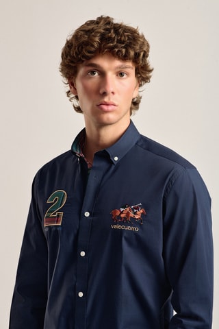 Chemise slim - Bleu marine