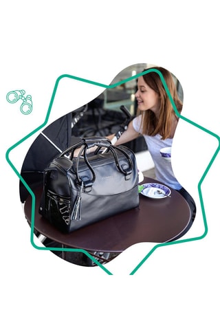 Sac à langer Glossy - 37 x 22 x 36 cm - Noir