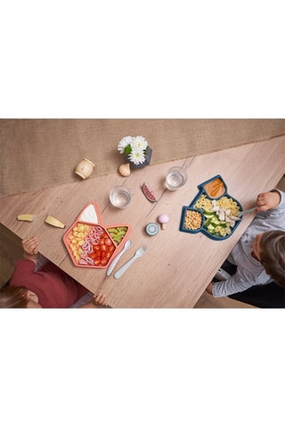 Assiette en silicone sans BPA Renard Isy'Plate - 3 compartiments - Dès 4 mois