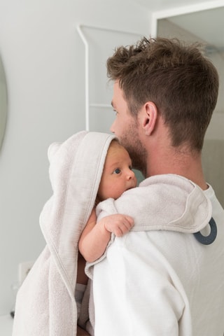 Drap de douche en coton biologique - Beige - 90 x 100 cm