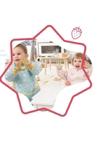 Bavoir manches longues bleu - Dès la naissance