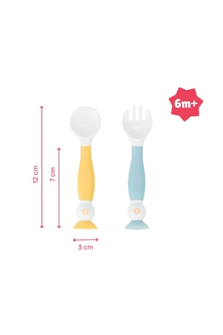 2 couverts d'apprentissages flexibles sans BPA - Dès 6 mois