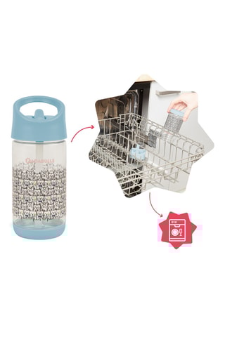 Gourde en silicone sans BPA avec paille - 350 ml - Dès 6 mois