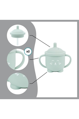 Tasse en silicone sans BPA à paille Isy Renard - 150 ml - Dès 6 mois