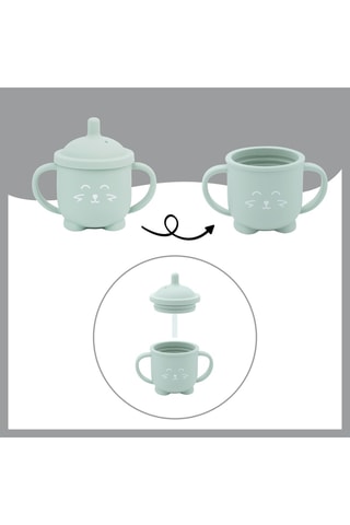 Tasse en silicone sans BPA à paille Isy Renard - 150 ml - Dès 6 mois