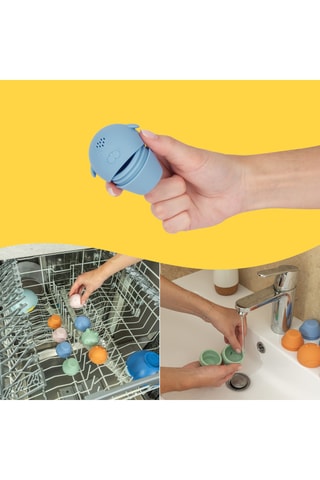 4 jouets de bain aspergeurs ouverts en silicone - Dès la naissance