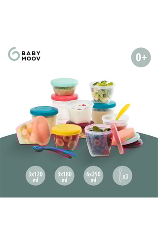 12 pots gradués sans BPA Babybols et 3 cuillères souples - 3 x 120 ml, 3 x 180 ml et 6 x 250 ml - Dès la naissance