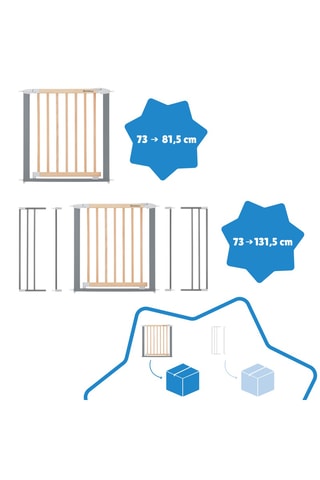 Barrière de protection en bois Safe & Lock - 75 x 73 - 81,5 cm