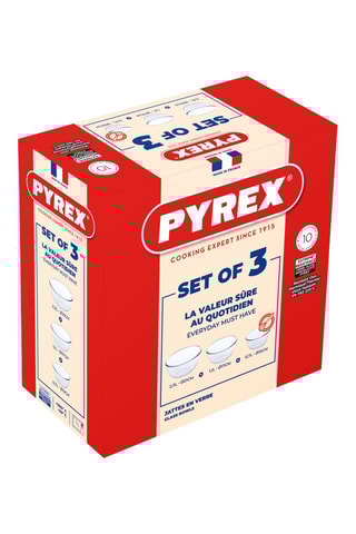 3 bols Pyrex Iconics - 0,7/1,1/2,3 l