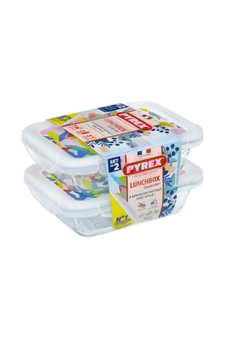 2 lunchbox rectangulaires en verre borosilicate Pyrex® avec couvercle Cook & Go - 0,8 l