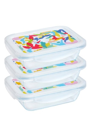 3 Lunchbox en verre avec couvercles hermétiques Cook & Go - 20 x 15 x 15 cm - 0,8 l