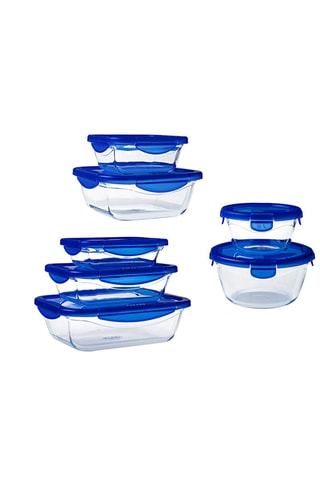 7 plats de conservation en verre borosilicate Cook & Go - De 0,8 à 3,3 l