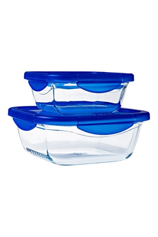 2 boîtes de conservation en verre borosilicate avec couvercles Cook & Go - 80 cl et 1,9 l