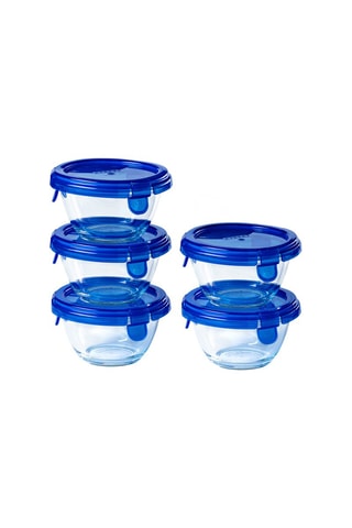 5 boîtes de conservation en verre borosilicate avec couvercles Cook & Go - 20 cl