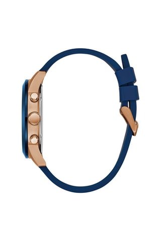 Montre à quartz en silicone - Chronographe - Doré rose et bleu