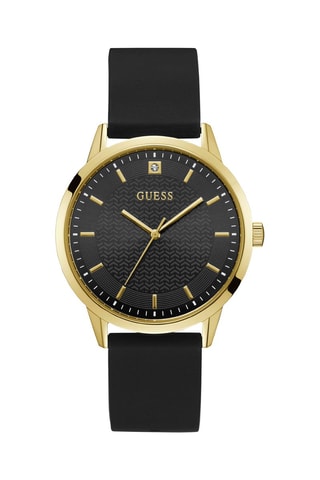 Montre à quartz en silicone - Noir et doré