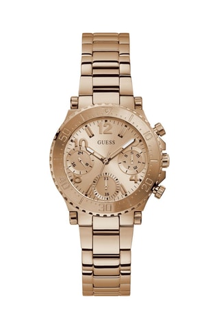 Montre à quartz en acier - Chronographe - Doré rose