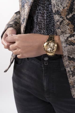 Montre à quartz en acier - Doré