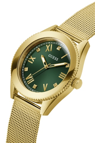 Montre à quartz en acier - Doré et vert
