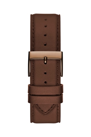 Montre à quartz en cuir - Marron et doré rose