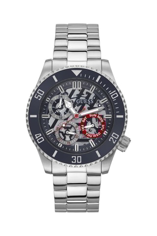 Montre à quartz en acier - Argenté et bleu foncé