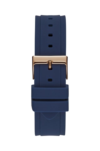 Montre à quartz en silicone - Bleu et doré rose