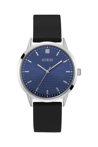 Montre à quartz en silicone - Noir et argenté