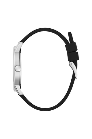 Montre à quartz en silicone - Noir et argenté