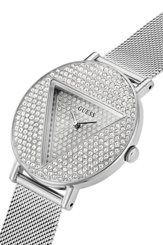 Montre à quartz en acier - Argenté et blanc