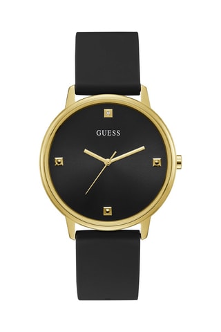 Montre à quartz en silicone - Noir et doré