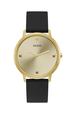 Montre à quartz en silicone - Noir et doré