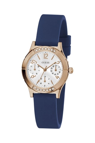 Montre à quartz en silicone - Bleu marine et doré rose