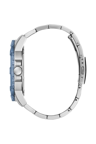 Montre à quartz en acier - Argenté et bleu